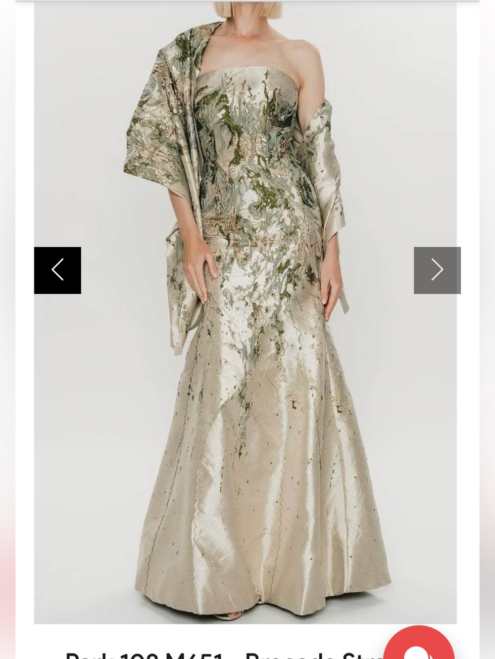 Park 108 M651 - Brocade Straight Neckline Evening Gown